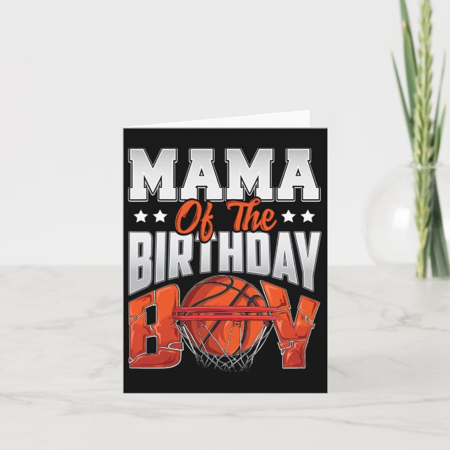 Mama Bysketbyll Birthday Boy Family Byller B-day P Card (Front)