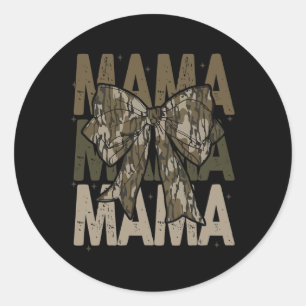 Mama Camo Coquette Bow Hunting For Mum Mama Classic Round Sticker
