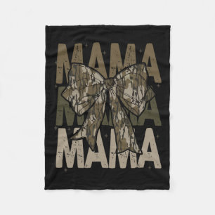 Mama Camo Coquette Bow Hunting For Mum Mama  Fleece Blanket