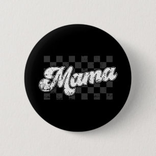 Mama Chequered Vintage Mothers Day Mum Women 6 Cm Round Badge
