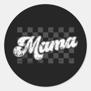 Mama Chequered Vintage Mothers Day Mum Women Classic Round Sticker