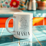 Mama | Chic Boho Lettering 3 Photo Coffee Mug<br><div class="desc">Celebrate motherhood with this elegant Mama coffee mug, designed for sentimental moms who cherish every moment with their little ones. Featuring chic boho lettering, a delicate hand-drawn baby foot and hand illustration, and three customisable photo slots, this mug makes a heartfelt Mother’s Day gift, baby shower present, or keepsake for...</div>