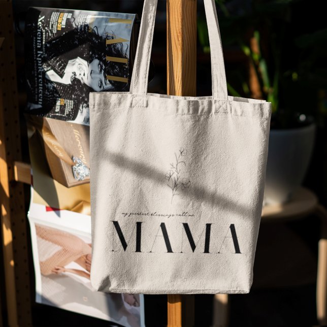 Mama | Chic Boho Lettering & Floral Tote Bag (Creator Uploaded)
