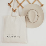 Mama | Chic Script and Heart with Kids Names Tote Bag<br><div class="desc">This stylish tote bag features modern black script typography that says "mama, " with a chic scribbled heart. Simple elegant text displays the names of your children. The perfect Mother's Day gift for your favourite mum!</div>