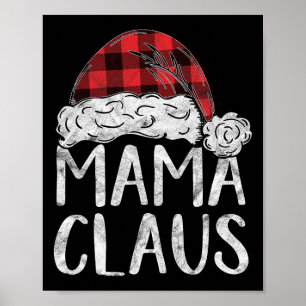 Mama Claus Christmas Costume Gift Santa Matching F Poster