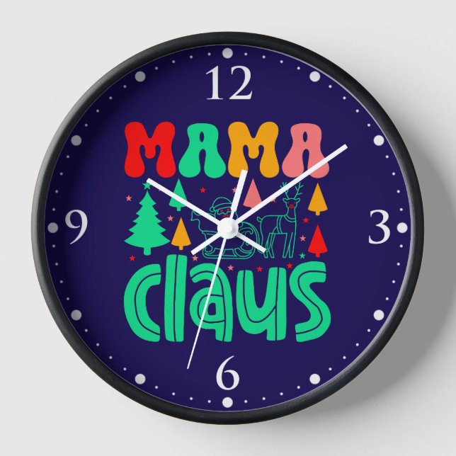 Mama Claus Christmas Design-60097 Clock (Front)