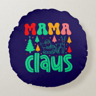 Mama Claus Christmas Design-60097 Round Cushion