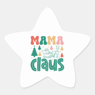 Mama Claus Christmas Design-60097 Star Sticker