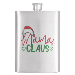 Mama Claus Christmas Design Hip Flask