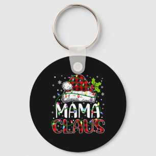 Mama Claus Christmas Lights Matching Family Xmas P Key Ring