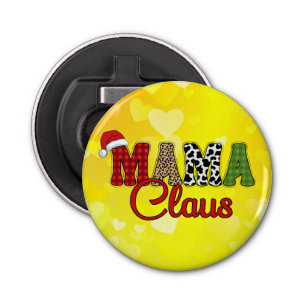 Mama Claus Christmas Plaid Text Design-50096 Bottle Opener