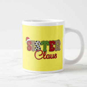 Mama Claus Plaid Design Large Coffee Mug
