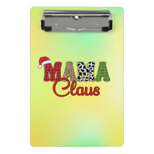 Mama Claus Plaid Design Mini Clipboard