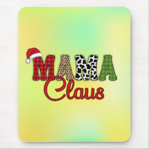 Mama Claus Plaid Design Mouse Pad