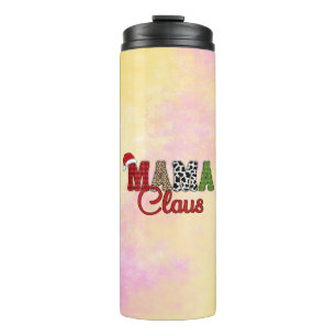 Mama Claus Plaid Design Thermal Tumbler