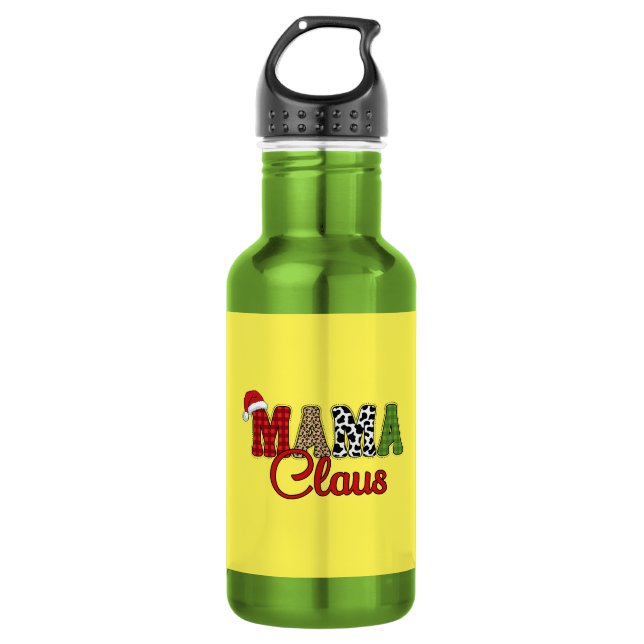 Mama Claus Plaid Pattern-60096 532 Ml Water Bottle (Front)