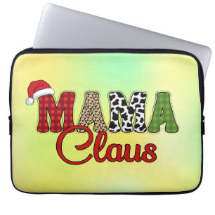 Mama Claus Plaid Pattern-60096 Laptop Sleeve