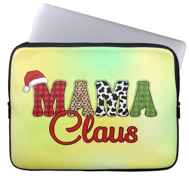 Mama Claus Plaid Pattern-60096 Laptop Sleeve (Front)