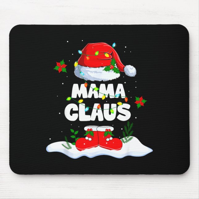 Mama Claus Santa Matching Family Christmas Lights  Mouse Pad (Front)