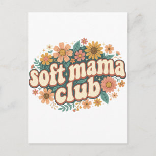 Mama Club Retro Floral Mother's Day Postcard