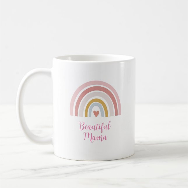 Mama Coffee Mug – Pink Rainbow Gift (Left)