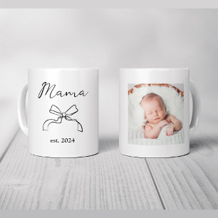 Mama   Coquette Black Bow and Baby's Photo Coffee Mug