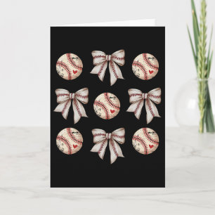 Mama Coquette Bow Game Day Bysebyll Softbyll Cheer Card
