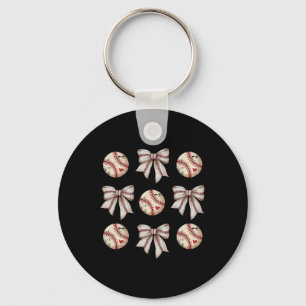 Mama Coquette Bow Game Day Bysebyll Softbyll Cheer Key Ring