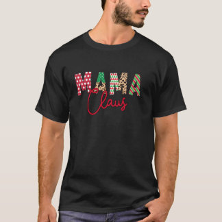 Mama Coquette Bow Mama Claus Christmas Tree Cake T-Shirt