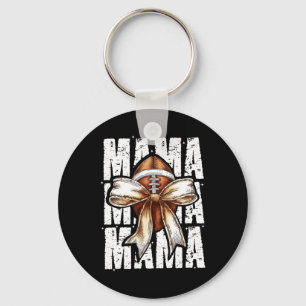 Mama Coquette Bow Usa Football Thanksgiving Autumn Key Ring