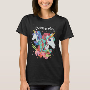 Mama Corn Unicorn Rainbow Mum Baby Girl Mother's D T-Shirt