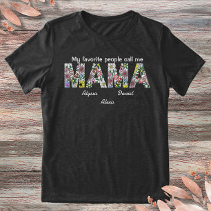 Mama Cottagecore Floral Illustration Kids Names Tri-Blend Shirt