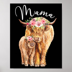 Mama Cow With Byby Mothers Day Gifts For Mum Mama  Poster