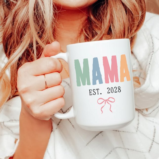 Mama | Custom Colourful Script Mother's day | Mum Coffee Mug (custom coffee cup for mom, mothers day coffee mug gift, Christmas or birthday gift mug for mom)