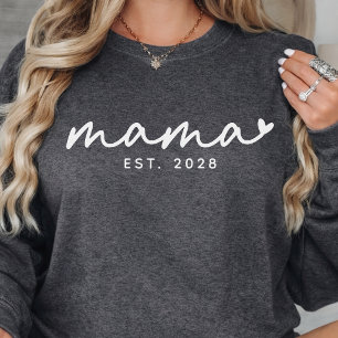 Mama   Custom Elegant Script Mother's Day New Mum Sweatshirt
