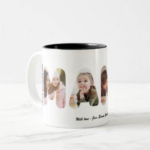 Mama Custom Word Photo Collage Mother's Day Two-Tone Coffee Mug