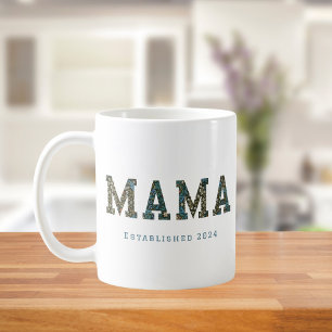 Mama customised year - trendy floral Coffee Mug