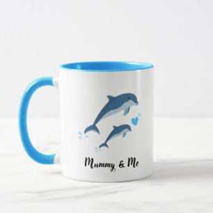 Mama & Cute Baby Dolphin Coffee Mug