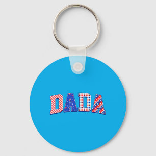 Mama Dada Mini 4th Of July Aamerican Family Key Ring
