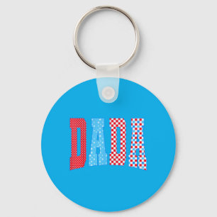 Mama Dada Mini 4th Of July Aamerican Family Key Ring
