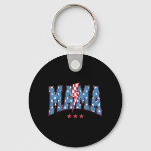 Mama Dada Mini 4th of July American Family Key Ring