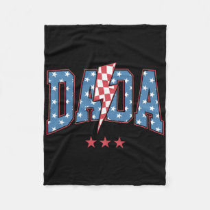 Mama Dada Mini 4th Of July American Family Matchin Fleece Blanket