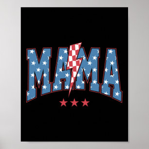Mama Dada Mini 4th Of July American Family Matchin Poster