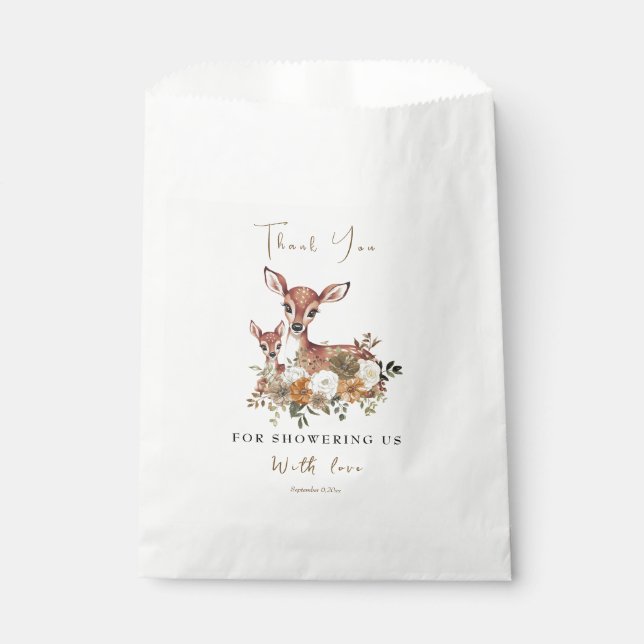 mama deer and baby deer baby shower favour bag (Front)