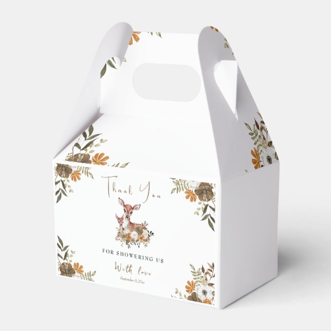 mama deer and baby deer baby shower favour box (Front Side)