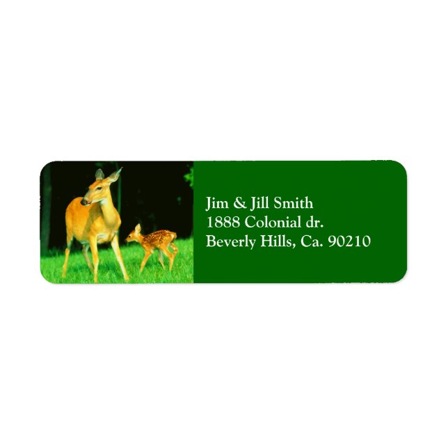 Mama Deer & Baby Fawn Return Address Label (Front)