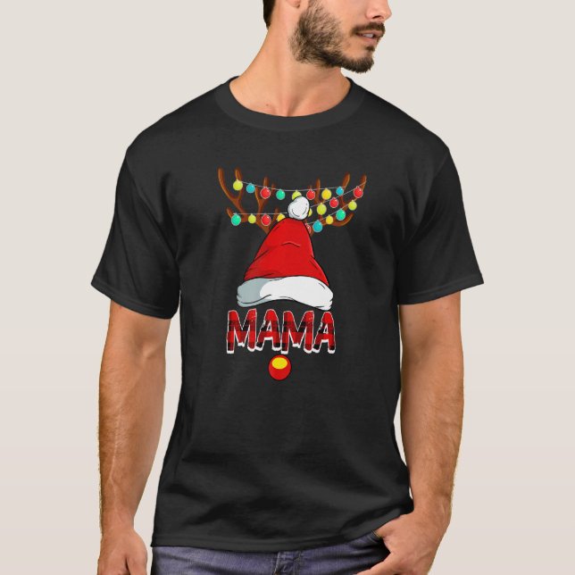 Mama Deer Matching Family Christmas Costume Reinde T-Shirt (Front)