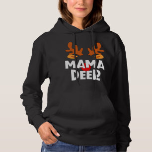 Mama Deer Matching Family Tribe Christmas Reindeer Hoodie