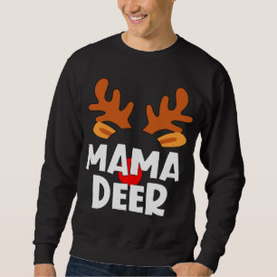 Mama Deer Matching Family Tribe Christmas Reindeer Sweatshirt