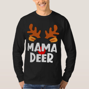 Mama Deer Matching Family Tribe Christmas Reindeer T-Shirt